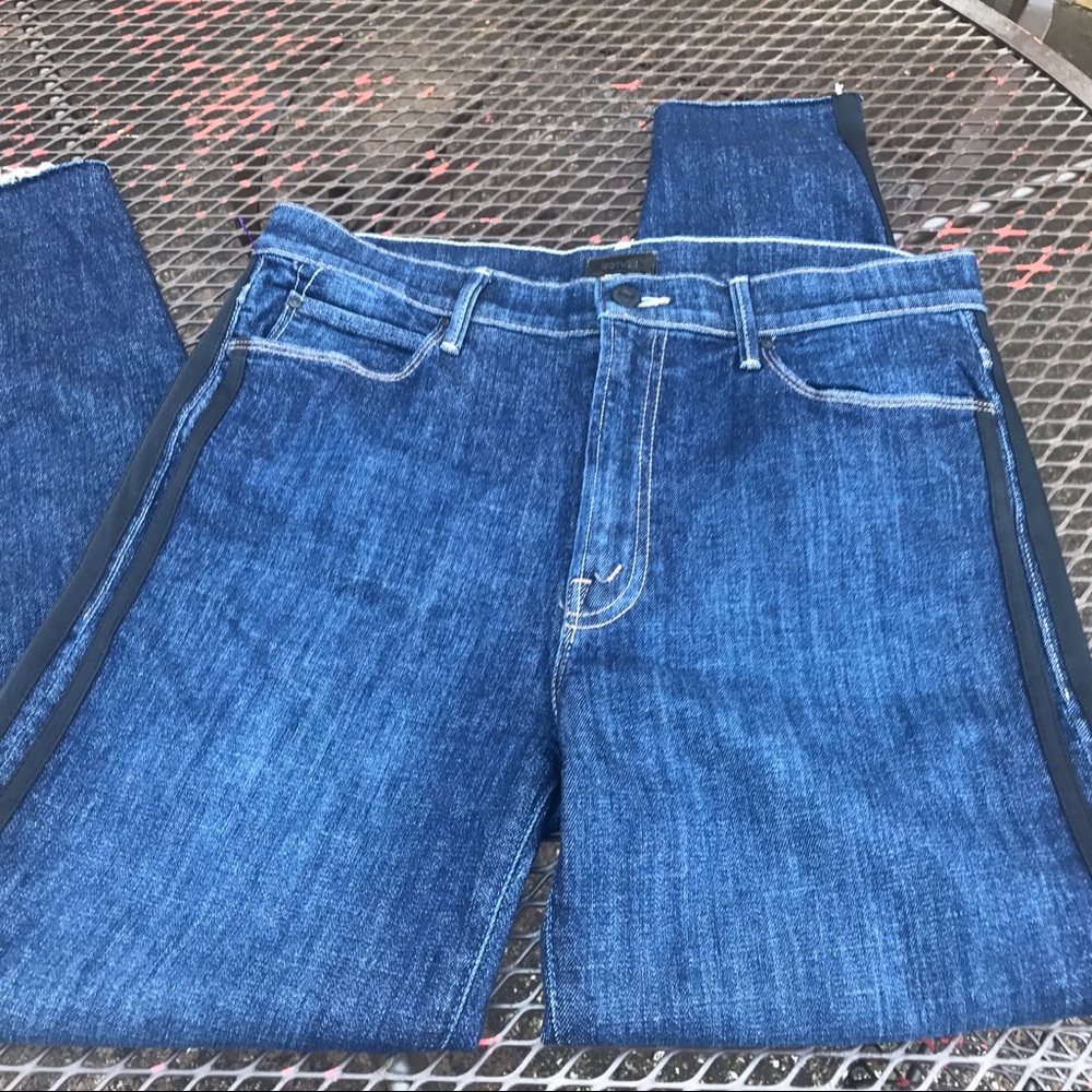MOTHER jeans stunner zip ankle fray size 32